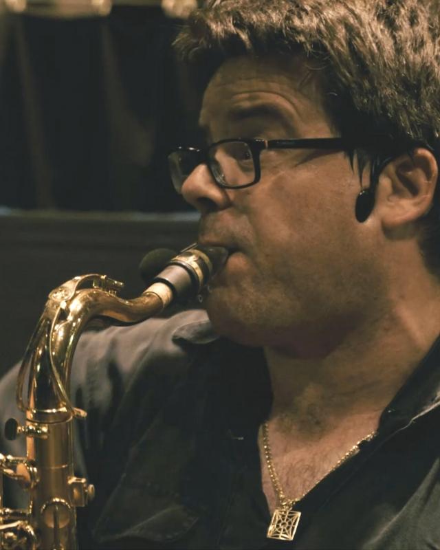 Sax Martl in seinem Element Sax Martl in seinem Element bei der Vollmond Show Steniegg